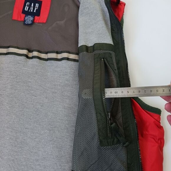 Vintage GAP Vest Y2K Streetwear Althetic Thermal Lined Zip Pocket Neon Men's XXL - Picture 9 of 15